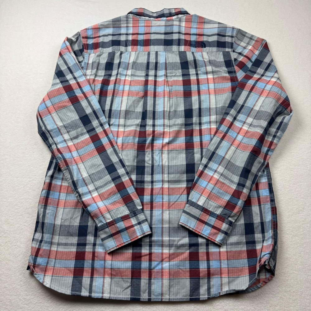 The North Face Men's Plaid Button Shirt L Ripstop‎ Red Blue Outdoor Hiking - Picture 3 of 7